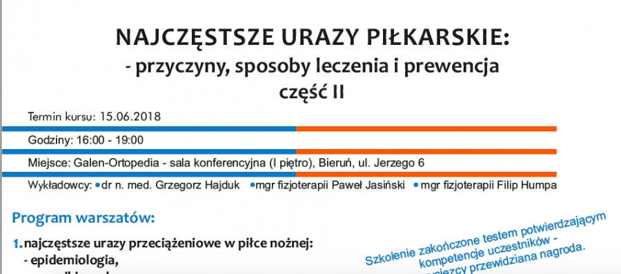 II WARSZTATY Z ZAKRESU MOTORYKI I MEDYCYNY W PIŁCE NOŻNEJ